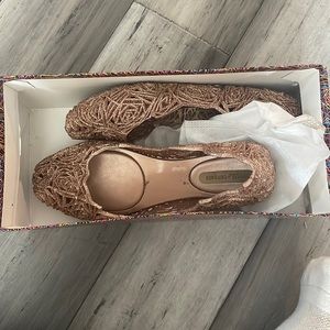 Melissa campana pink glitter jelly flats size 8